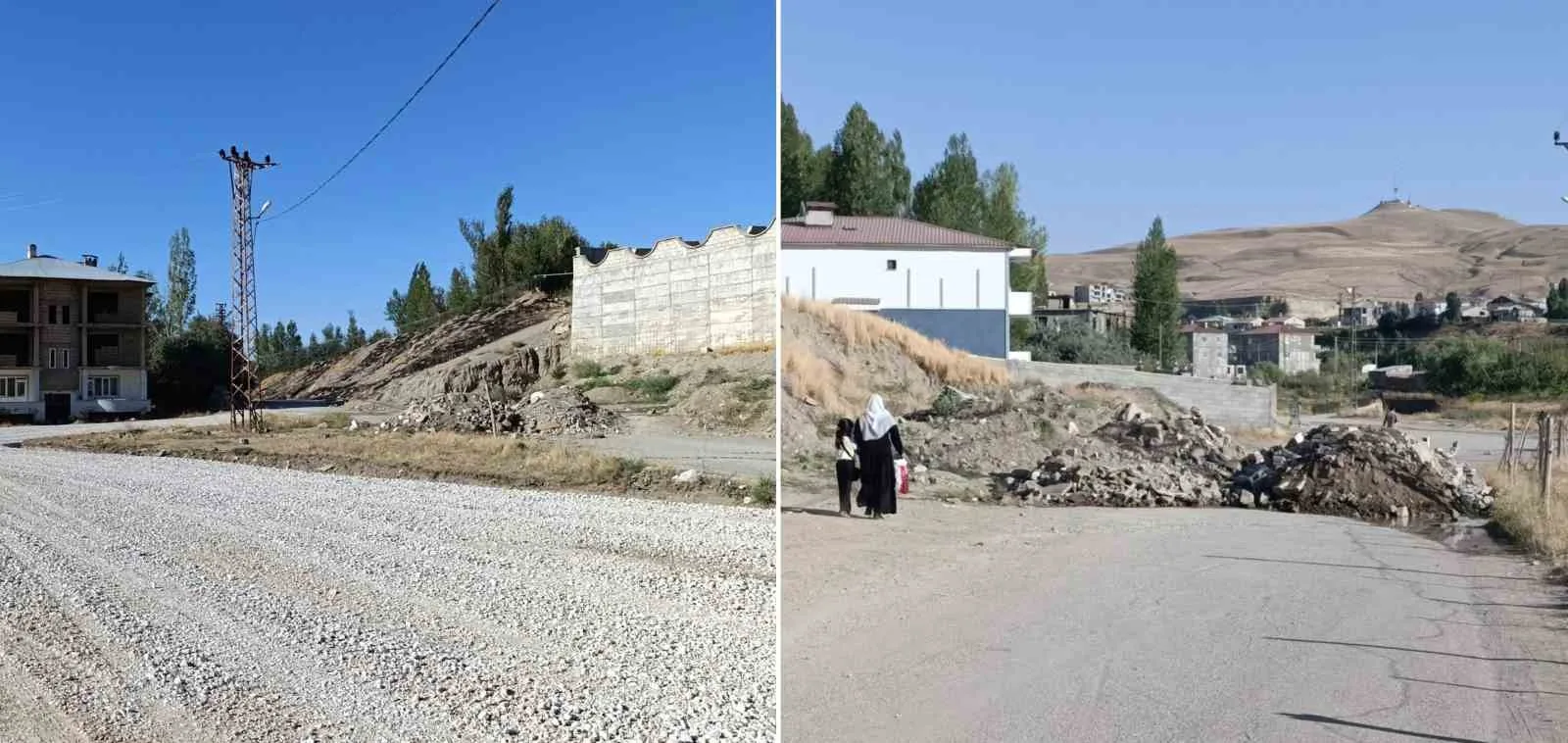 Van’da iki mahalleyi birbirine bağlayan yol yeniden trafiğe açıldı