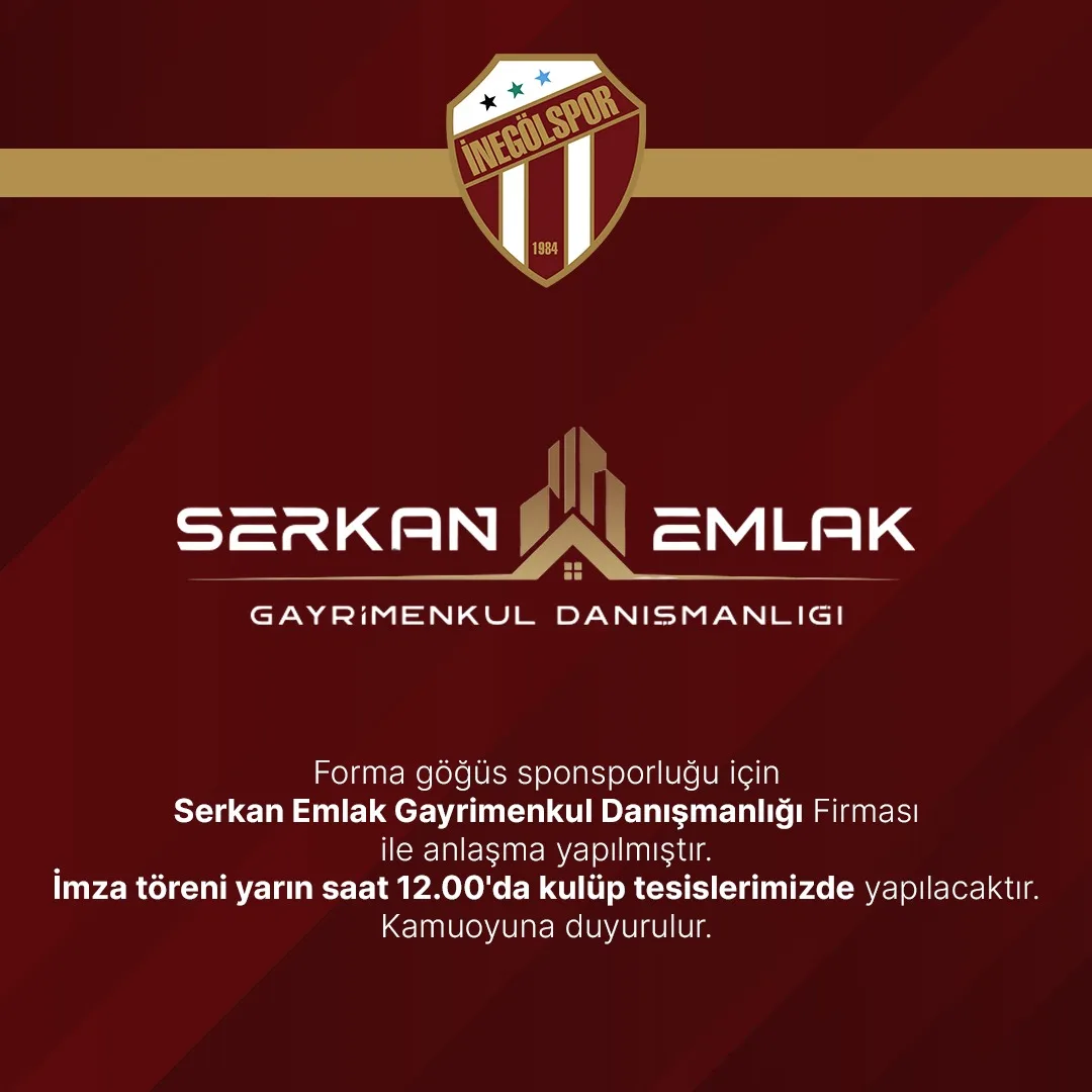 İnegölspor’un forma göğüs reklam sponsoru belli oldu