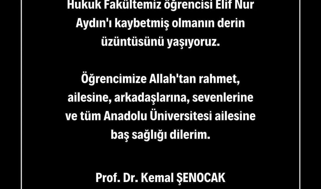 ESKİŞEHİR ANADOLU ÜNİVERSİTESİ REKTÖR