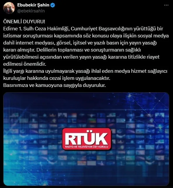 RTÜK BAŞKANI EBUBEKİR ŞAHİN,