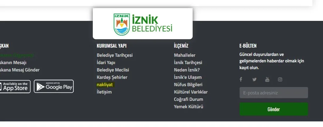 İznik Belediyesi’nin resmi internet