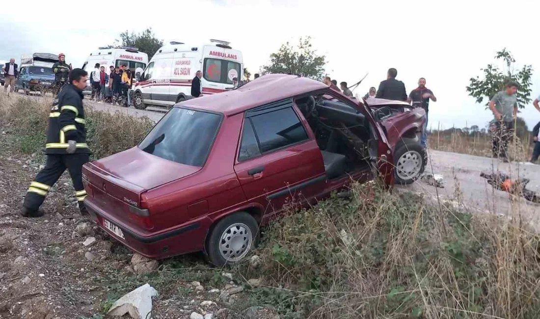 SAMSUN'UN VEZİRKÖPRÜ İLÇESİNDE OTOMOBİL