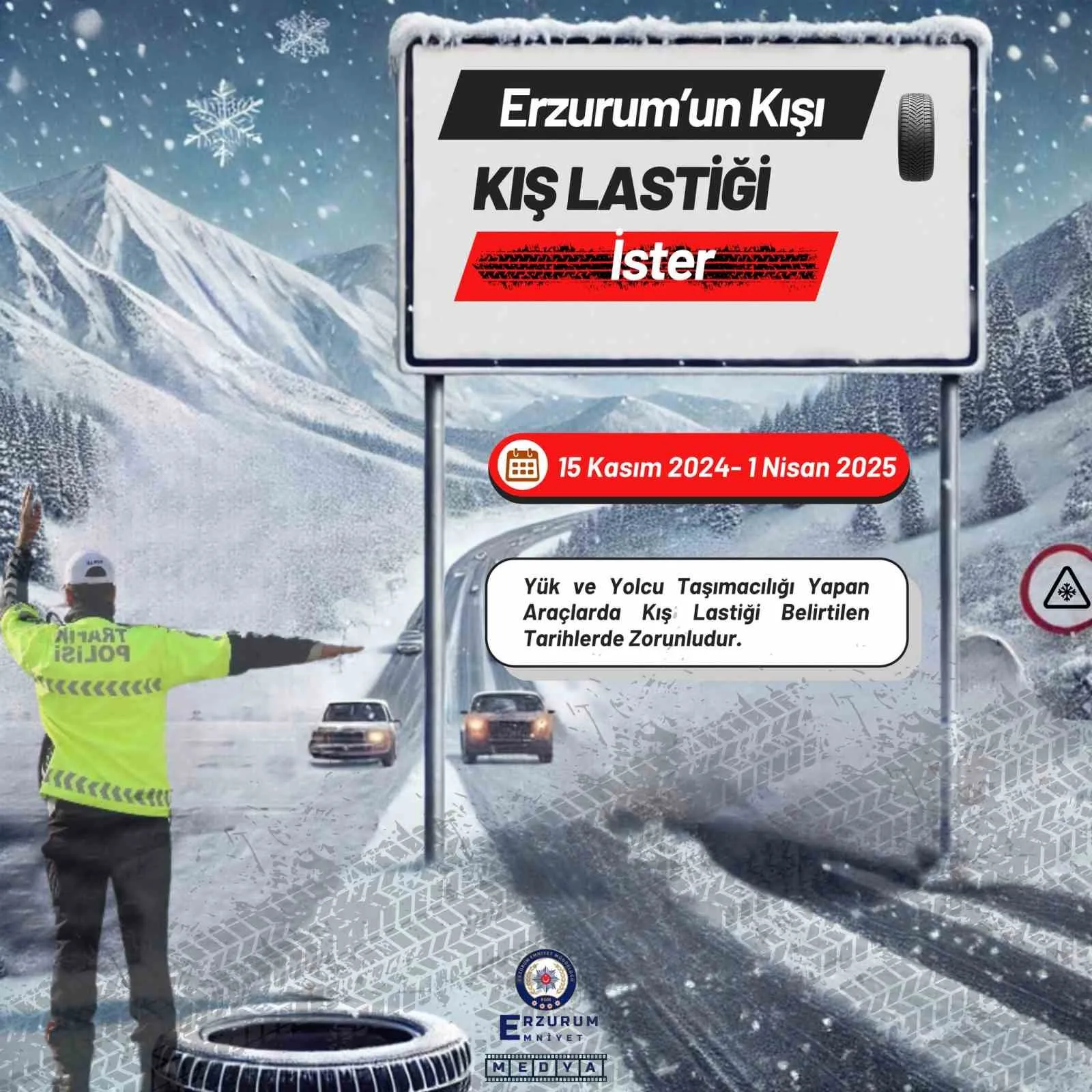 Sürücülere kış lastiği hatırlatması