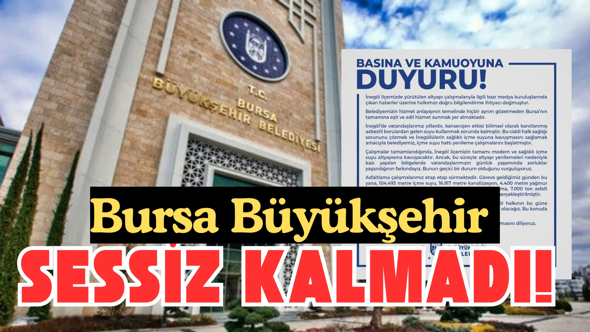 Bursa Büyükşehir Belediyesi: “İnegöl’ün Altyapı Sorunu Çözülüyor”