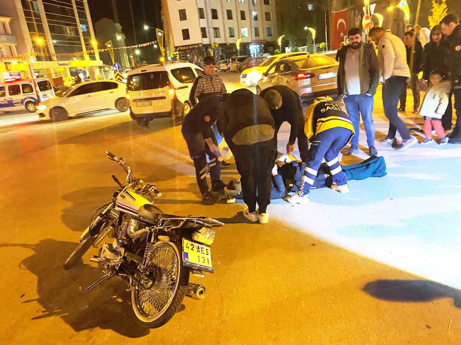 Konya’da otomobil ile motosiklet çarpıştı: 1 yaralı