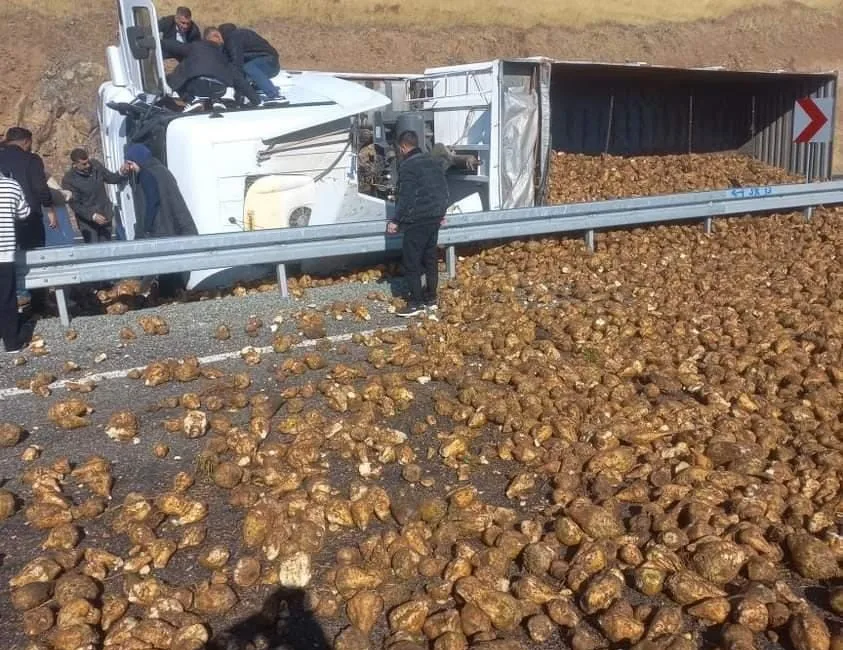 ELAZIĞ’DA PANCAR YÜKLÜ TIR