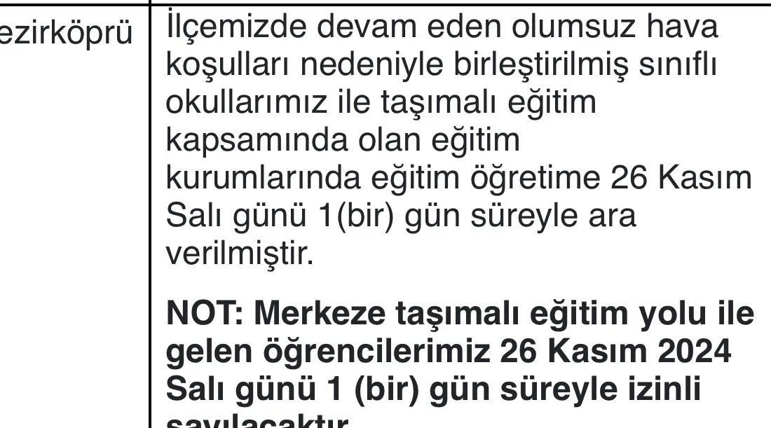 SAMSUN'DA EĞİTİME KAR ENGELİ