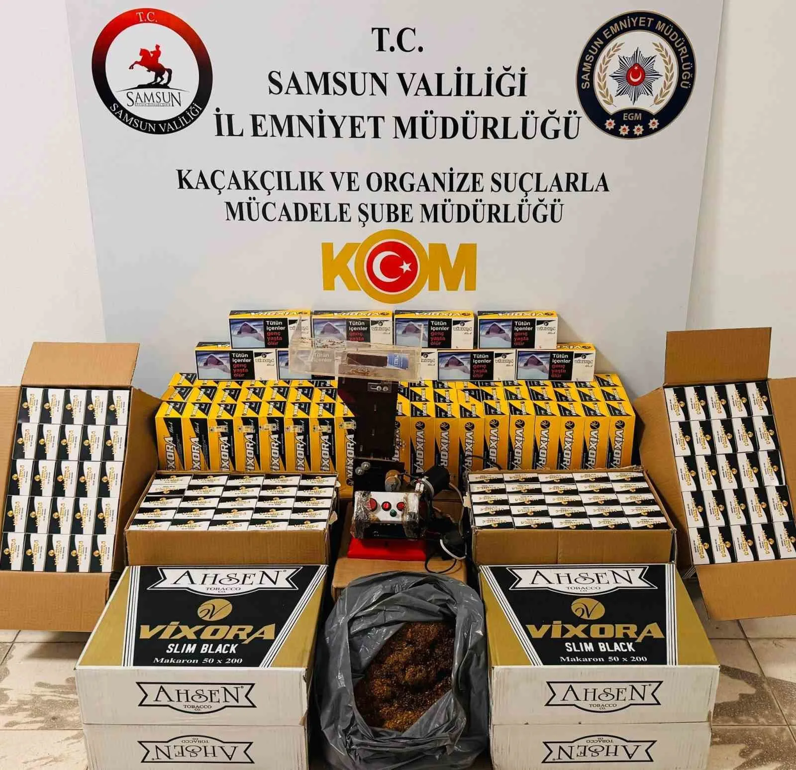 Samsun’da kaçak tütün mamulleri operasyonu