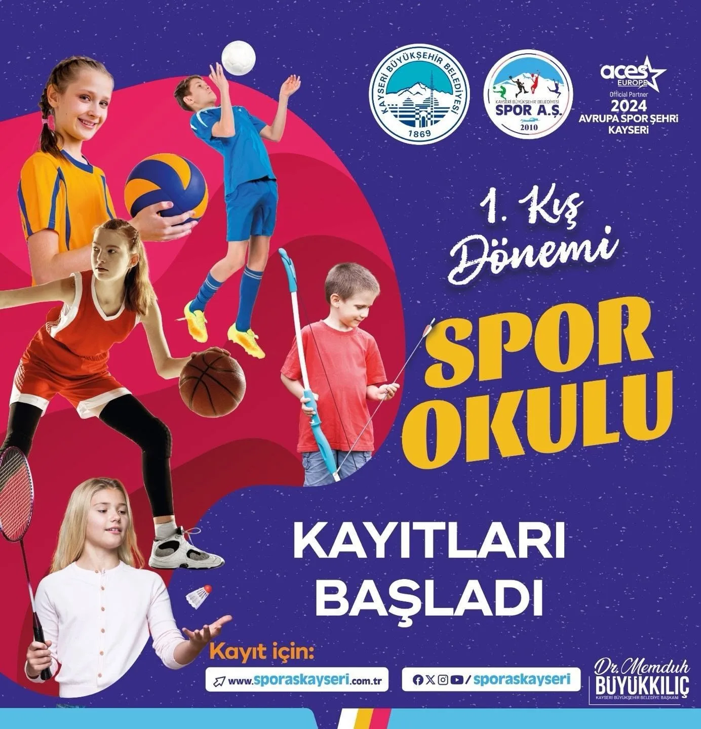 KAYSERİ BÜYÜKŞEHİR BELEDİYESİ 1. KIŞ DÖNEMİ SPOR OKULLARI KAYITLARI BAŞLADI.