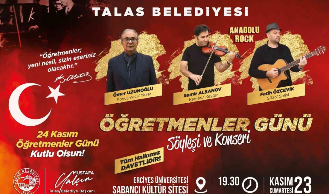 TALAS BELEDİYESİ TARAFINDAN 24 KASIM ÖĞRETMENLER GÜNÜ MÜNASEBETİYLE SÖYLEŞİ VE