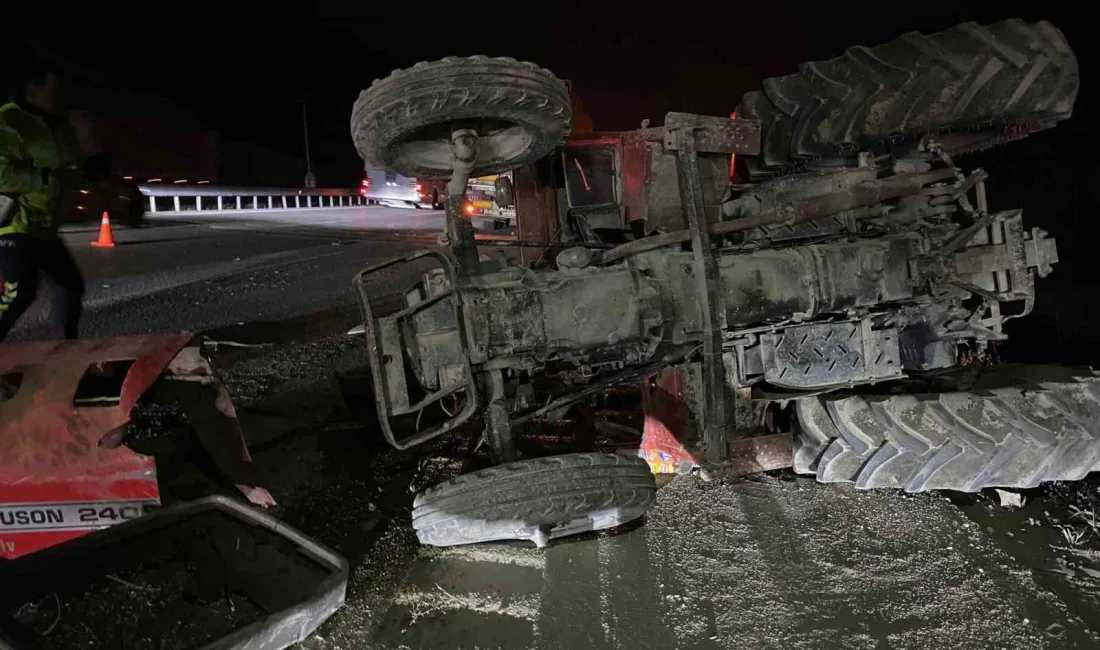 SAMSUN'DA TIRIN ÇARPTIĞI TRAKTÖR