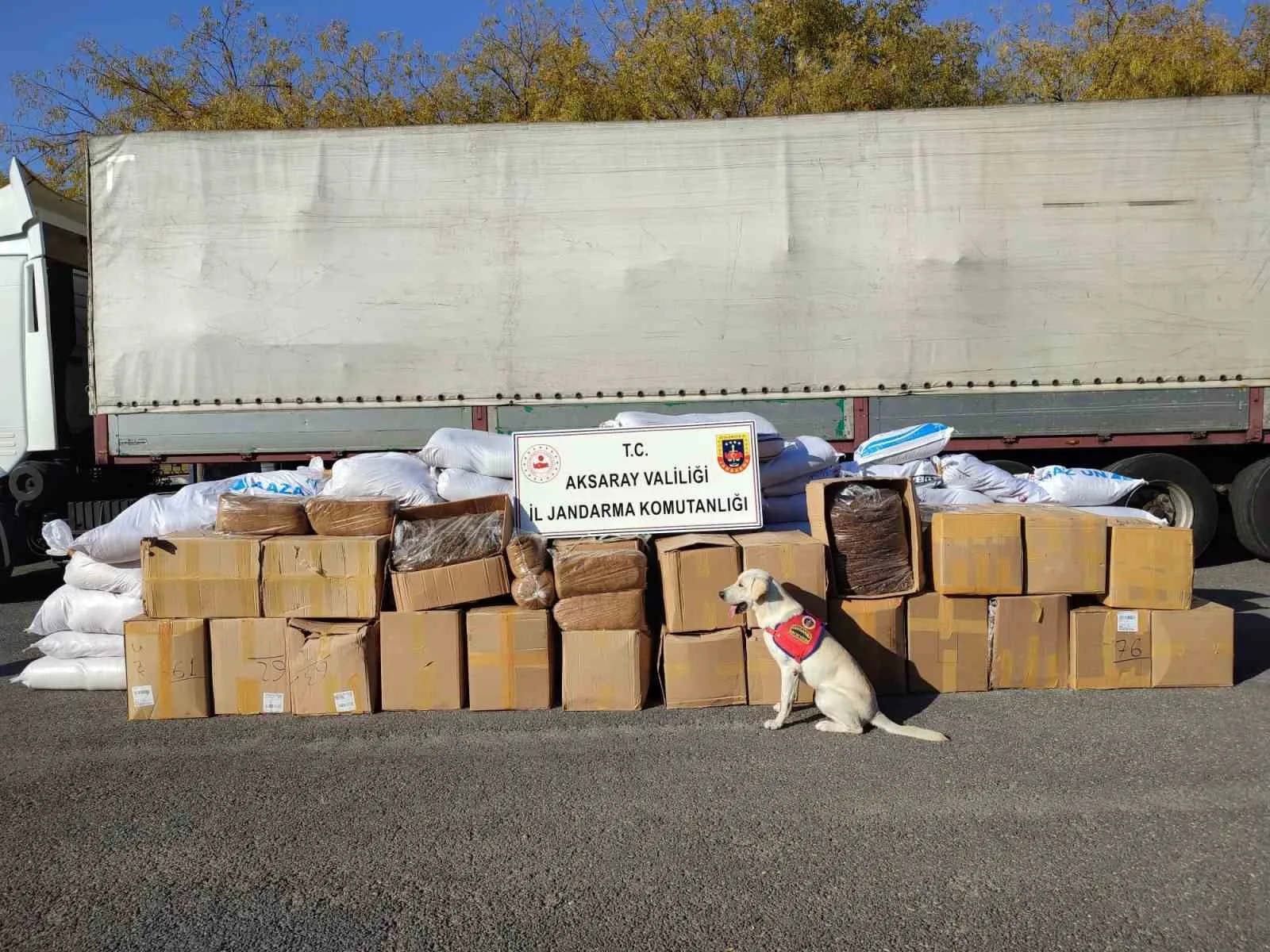 Tırın dorsesinde 1 ton 734 kilo kaçak tütün ele geçirildi