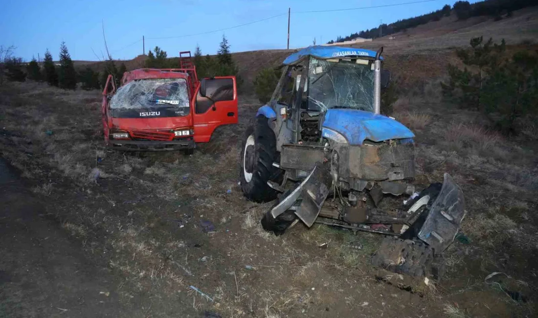 KIRIKKALE'DE ÜZERİNDE TRAKTÖR TAŞIYAN