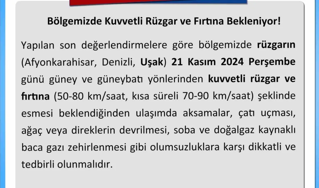 UŞAK VALİLİĞİ SOSYAL MEDYA ÜZERİNDEN YAPMIŞ OLDUĞU UYARIDA AFYONKARAHİSAR, UŞAK