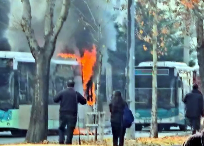 KAYSERİ’NİN KOCASİNAN İLÇESİNDE ÖZEL HALK OTOBÜSÜNDE YANGIN ÇIKTI