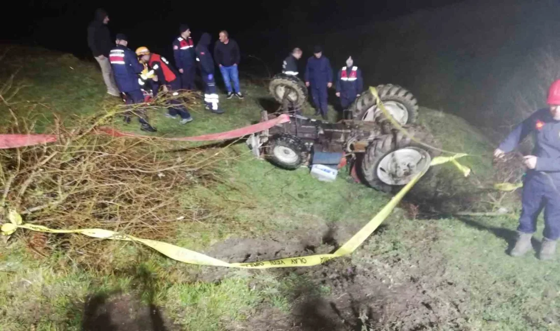 SAMSUN'DA DEVRİLEN TRAKTÖRÜN ALTINDA