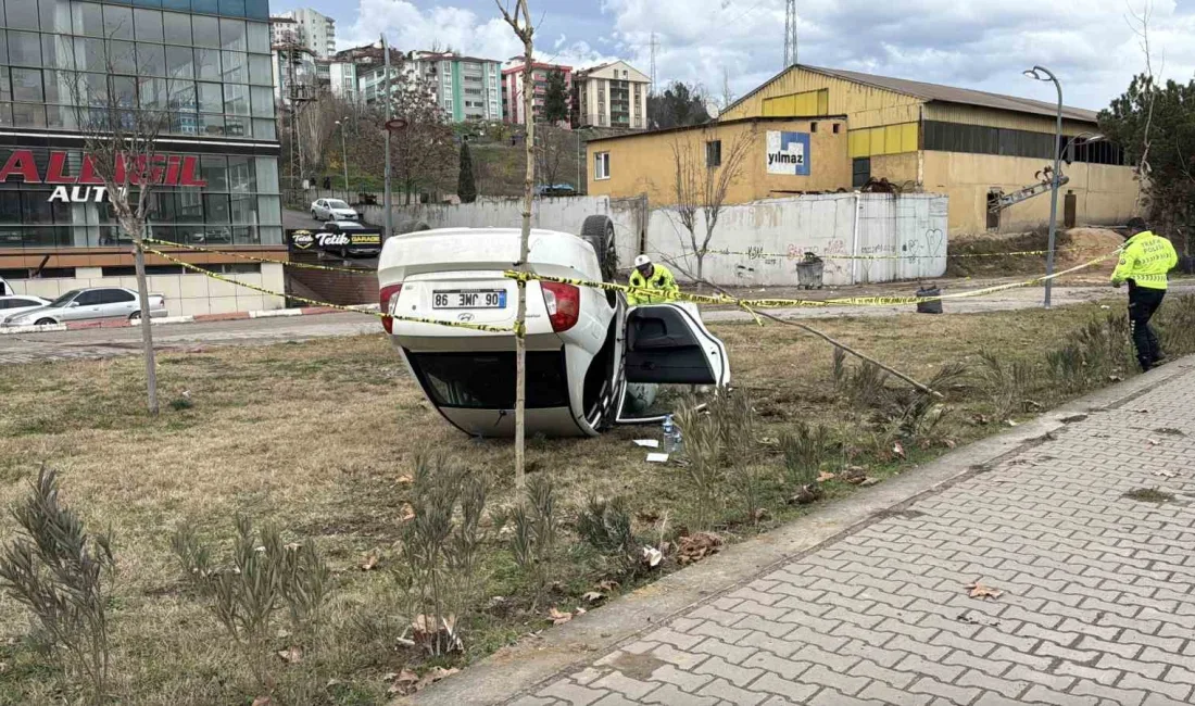 KARABÜK'TE KONTROLDEN ÇIKIP KALDIRIMA