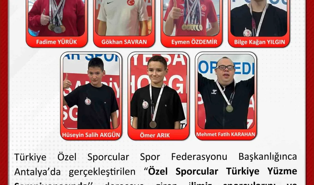 UŞAK VALİSİ NACİ AKTAŞ, ÖZEL SPORCULAR YÜZME BRANŞINDA DERECEYE GİREN