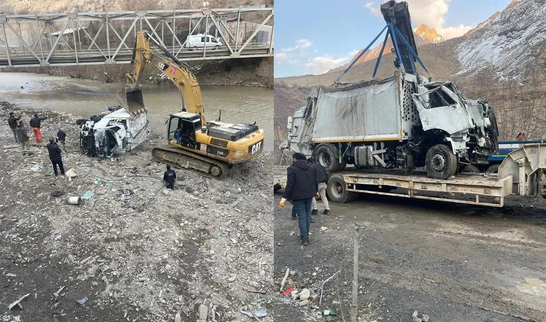 Hakkari’de biri ağır 3 kişinin yaralanmasına neden olan çöp kamyonu,