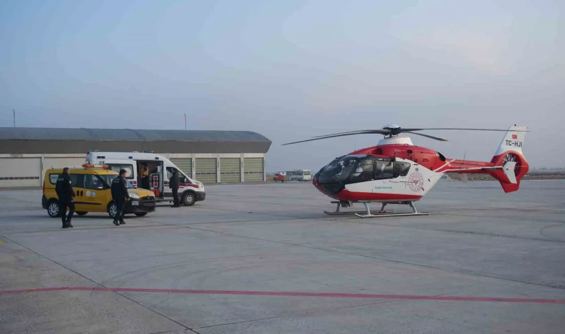 Muş’ta 1 günlük bebek, Sultan Alparslan Havalimanından havalanan ambulans helikopterle