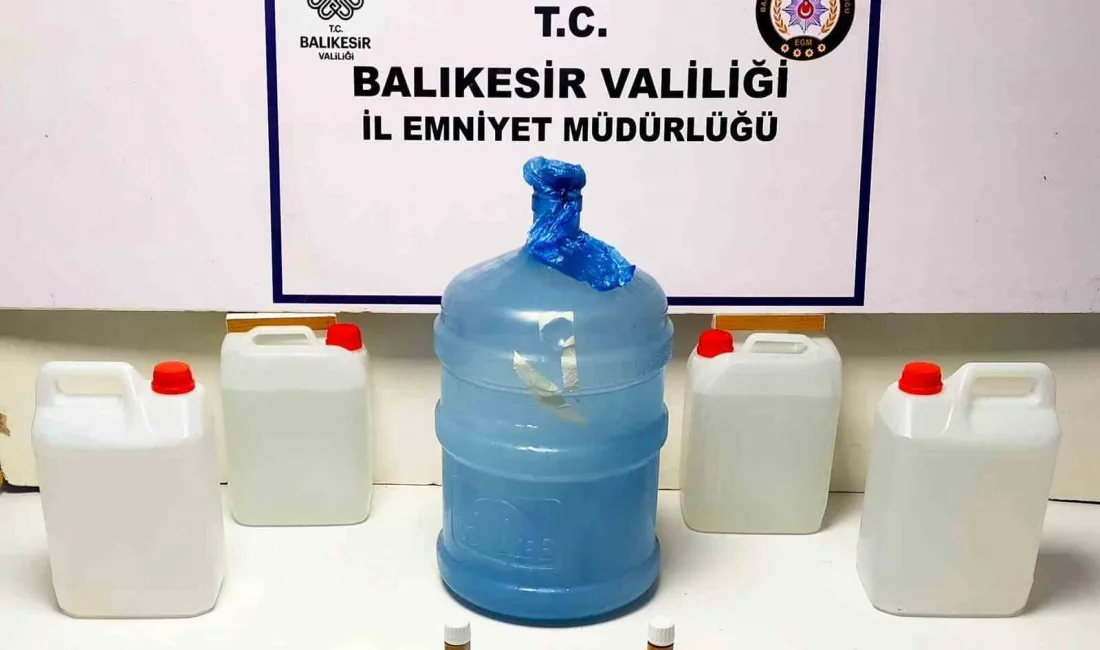 BALIKESİR'İN AYVALIK İLÇESİNDE YAPILAN ÇALIŞMADA KAÇAK ALKOL ELE GEÇİRİLDİ.