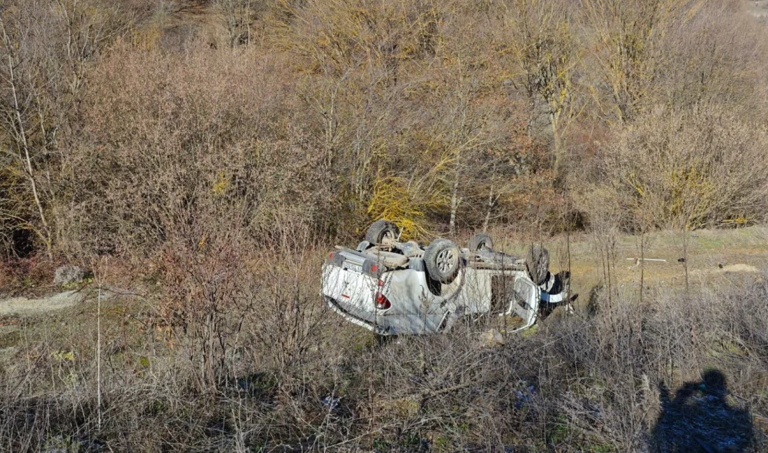 BİLECİK'TE KONTROLDEN ÇIKAN OTOMOBİL ARAZİYE SAVRULURKEN, 2 KİŞİ YARALANDI