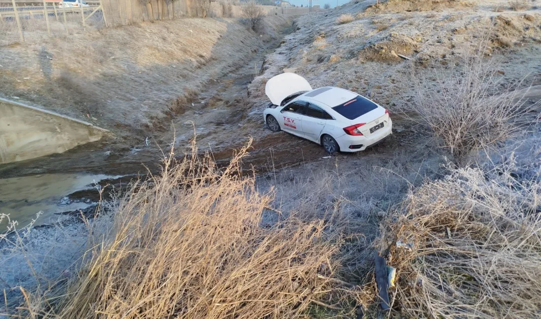 Bilecik’te seyir halinde yavanın yağışlı olması sebebiyle kontrolden çıkan otomobil