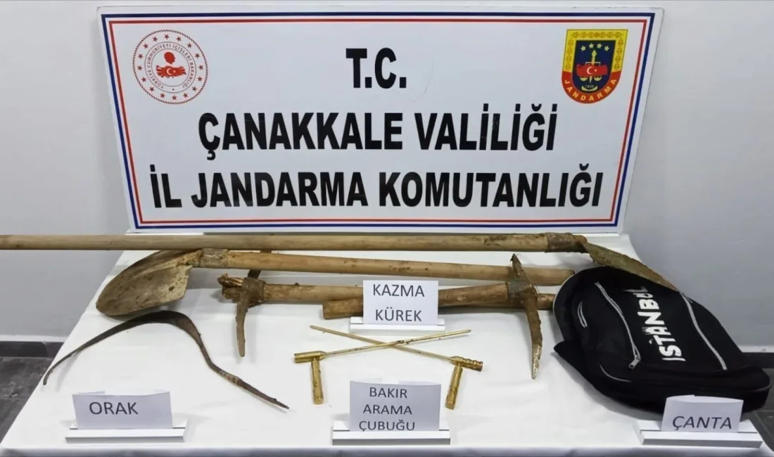 ÇANAKKALE İL JANDARMA KOMUTANLIĞI EKİPLERİNCE BİGA İLÇESİNDE DÜZENLENEN KAÇAK KAZI