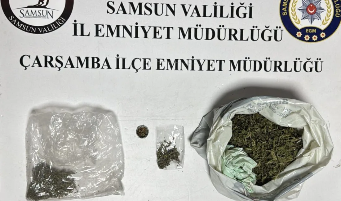 SAMSUN’UN ÇARŞAMBA İLÇESİNDE POLİS TARAFINDAN DÜZENLENEN UYUŞTURUCU OPERASYONUNDA 125,80 GRAM