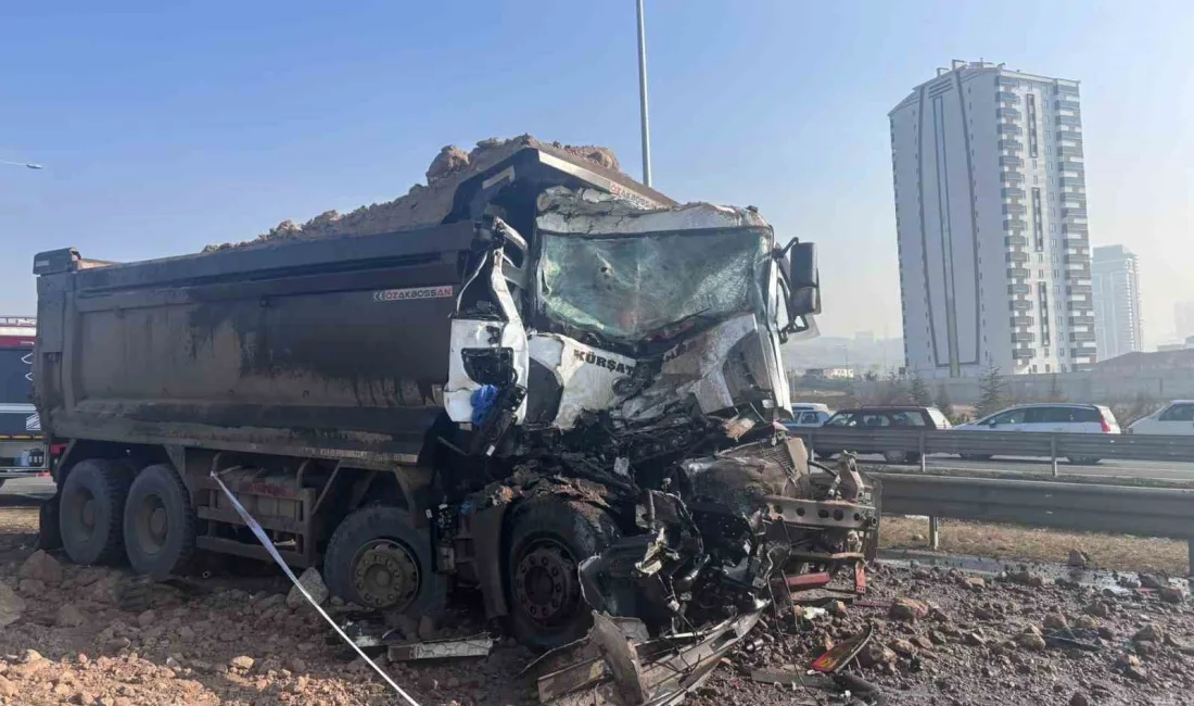 Ankara’da meydana gelen ve 5 aracın karıştığı kazada hafriyat yüklü