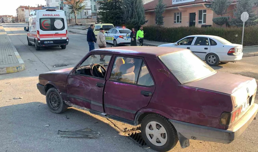 Karaman’da Fiat Tofaş otomobil ile motosikletin çarpışması sonucu meydana gelen