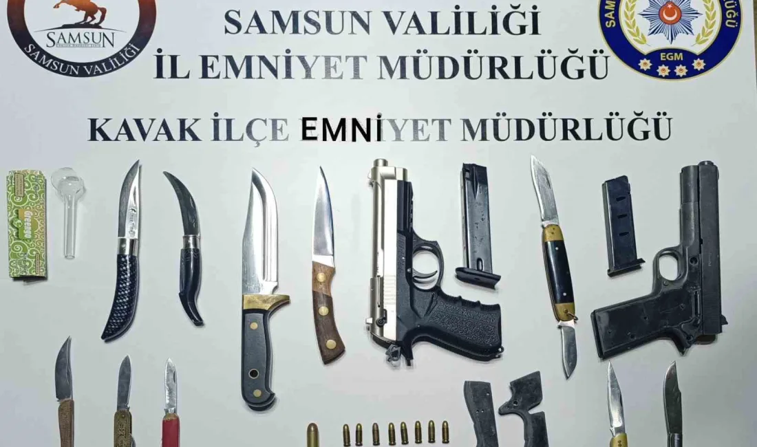 Samsun’un Kavak ilçesinde polis ekipleri bir şahsın evinde yaptığı aramada