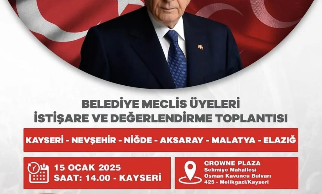 Milliyetçi Hareket Partisi (MHP), ilin belediye meclis üyeleriyle düzenleyeceği istişare