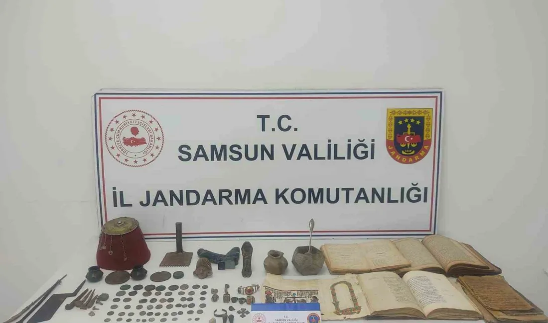 Samsun’da jandarma ekipleri tarafından bir iş yerine düzenlenen operasyonda tarihi