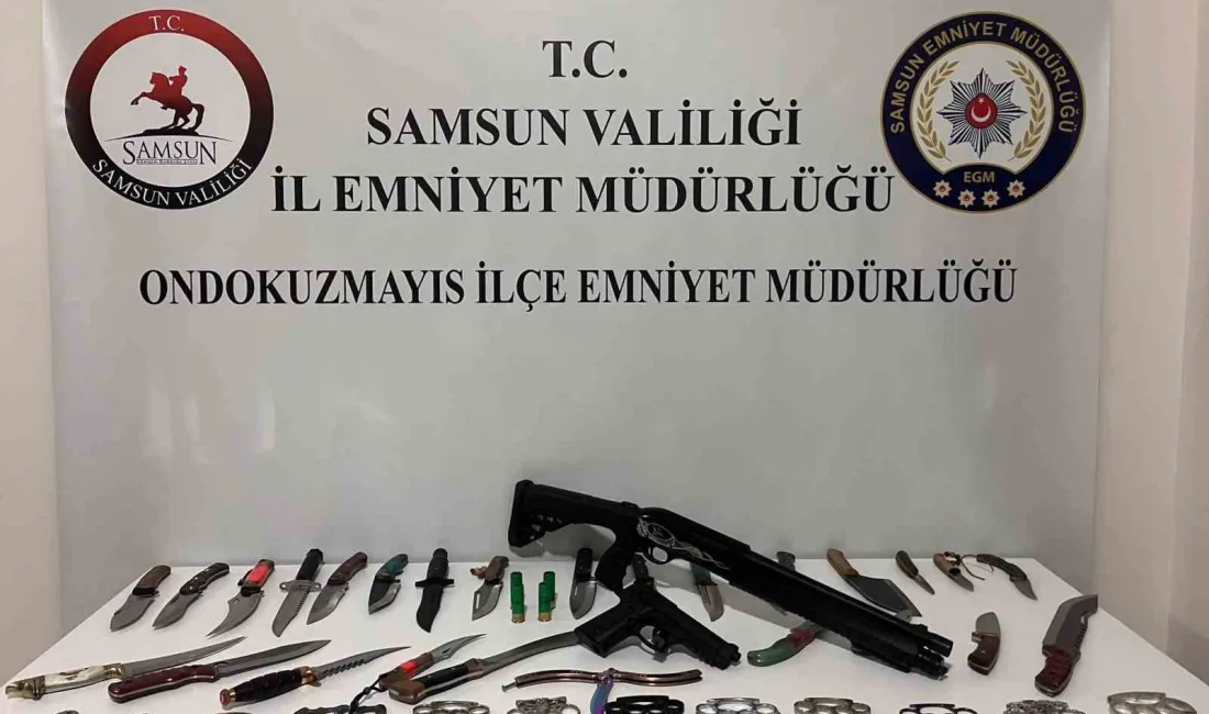 SAMSUN'UN 19 MAYIS İLÇESİNDE BİR İKAMETTE YAPILAN ARAMADA ÇOK SAYIDA