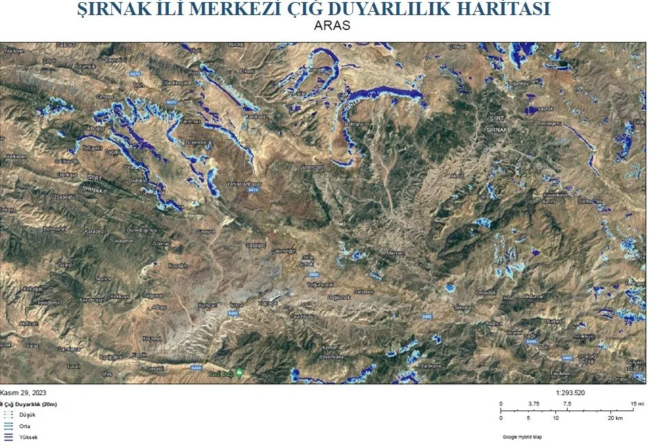 Şırnak İl Afet ve Acil Durum Müdürlüğü, muhtemel bir çığ