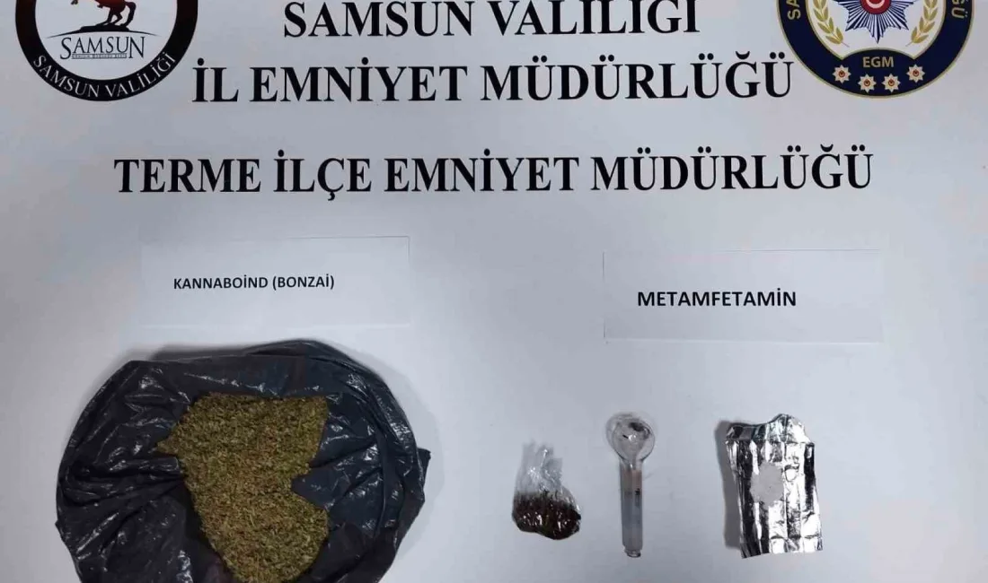 Samsun’un Terme ilçesinde bir araçta yapılan aramada uyuşturucu madde ele