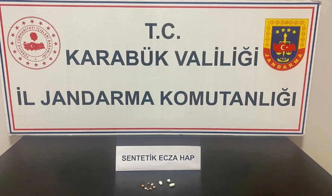 Karabük’te jandarma tarafından bir şahsın üzerinde yapılan aramada sentetik ecza