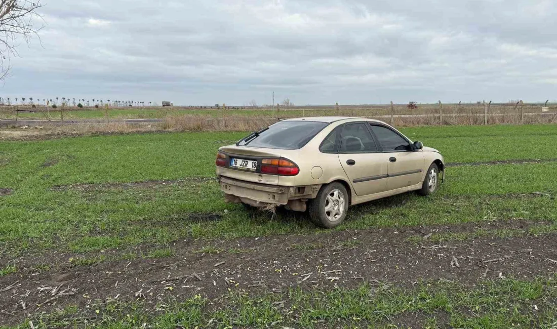 TEKİRDAĞ'IN MURATLI İLÇESİNDE KONTROLDEN ÇIKIP TARLAYA UÇAN OTOMOBİLİN SÜRÜCÜSÜ YARALANDI.