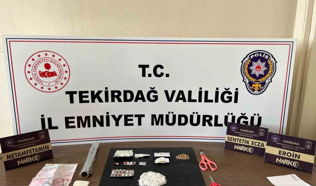 Tekirdağ İl Emniyet Müdürlüğü tarafından düzenlenen uyuşturucu operasyonlarında 65 ayrı